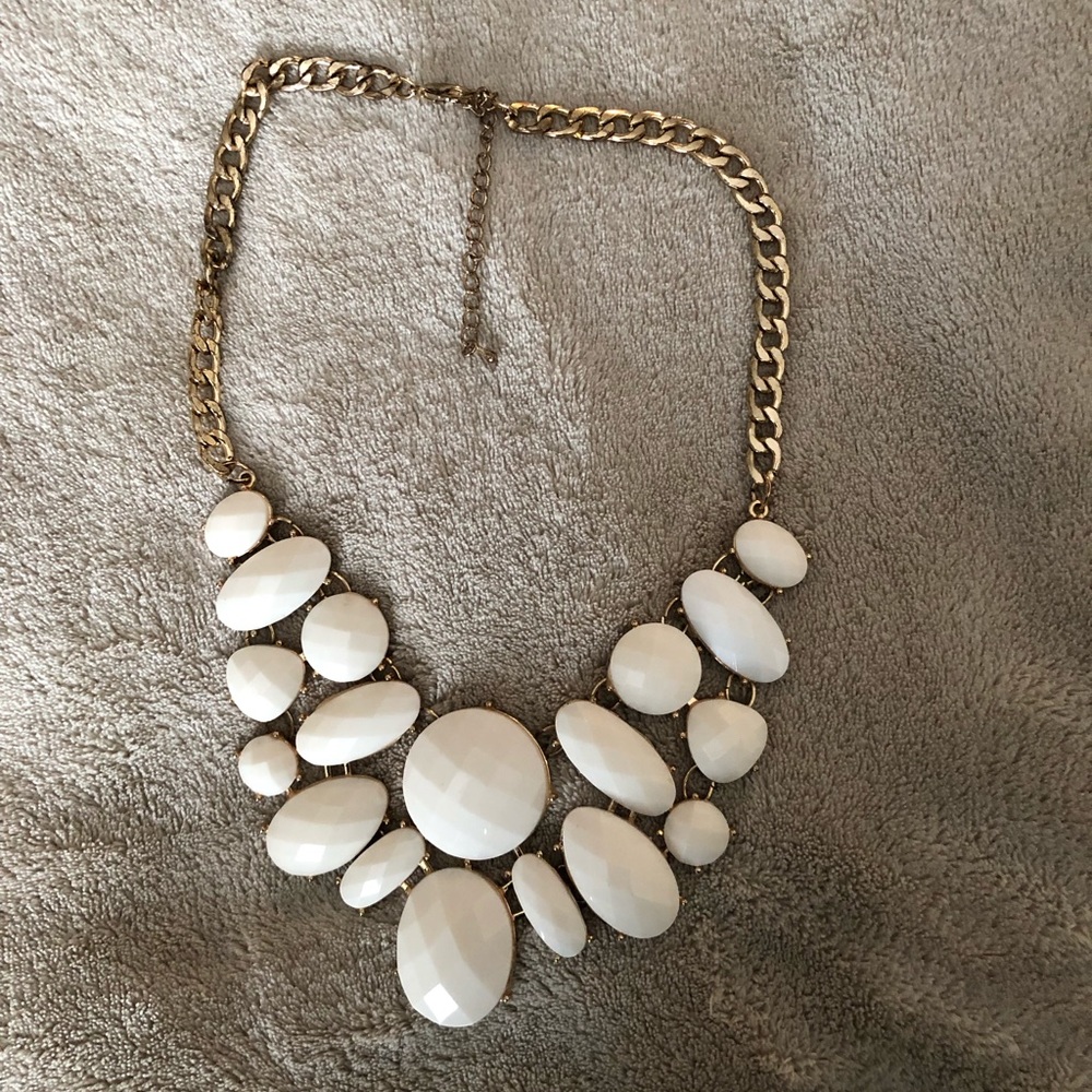 White Bib Necklace
